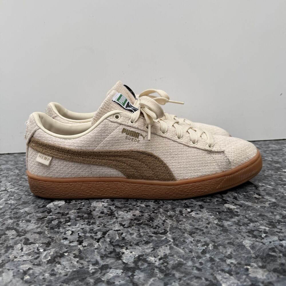 Puma Suede Hemp Lace Up Men's Beige Sneakers Casual Shoes Size 11 US